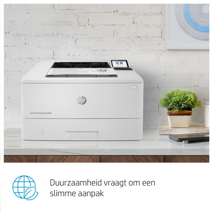 HP LaserJet Enterprise M406dn Printer  1200 x 1200 DPI  Zwart/Wit