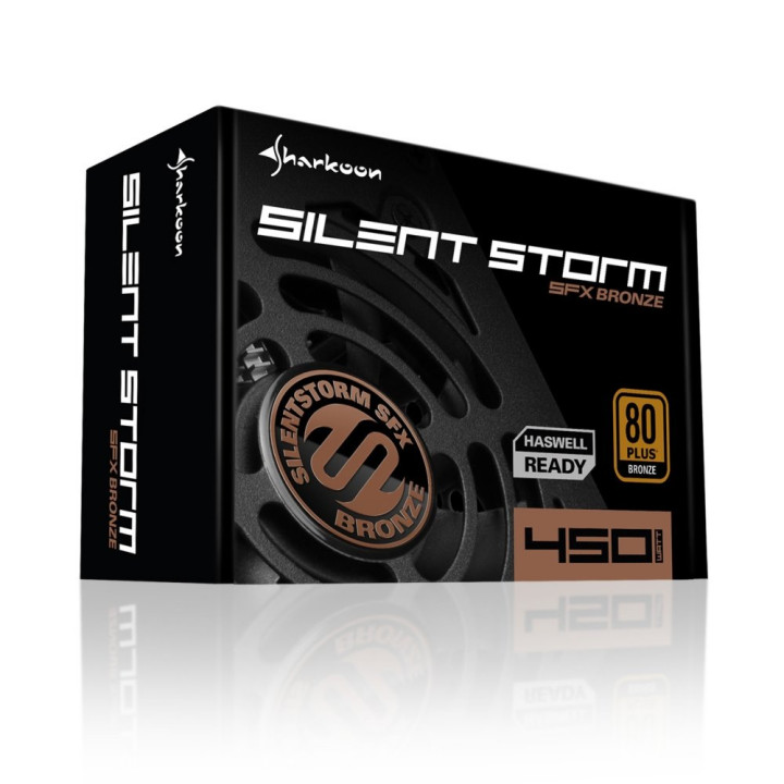 Sharkoon SilentStorm SFX Bronze  450 Watt Bronze ATX PSU  Power Supply  Voeding