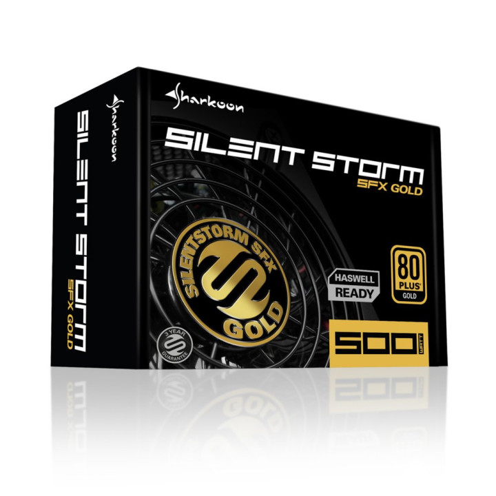 Sharkoon SilentStorm SFX  500 Watt Gold ATX PSU  Modulair  Power Supply  Voeding
