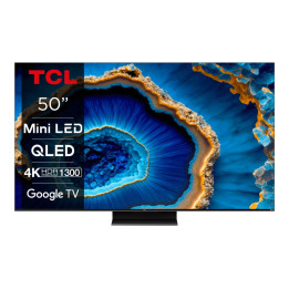 TCL 50C805 50  Ultra HD 4K QD-Mini LED Smart TV  Google TV  Wifi  Dolby Vision  HDR10  Quantum Dot voor Levendige Kleur