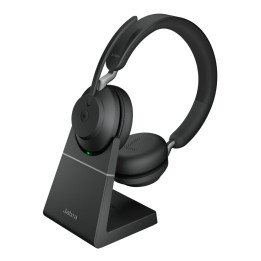 Jabra Evolve 65  Draadloze On-Ear Headset  Bluetooth  Oplaadstation  Zwart