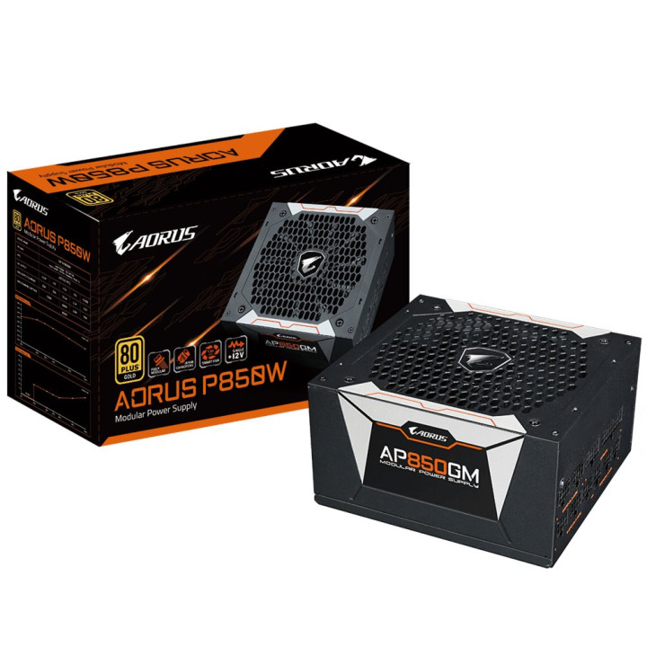 Gigabyte GP-AP850GM  850 Watt Gold ATX PSU  Modulair  Power Supply  Voeding