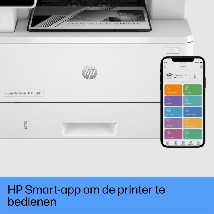 HP LaserJet Pro MFP 4102fdn AiO  1200 x 1200 DPI  Zwart/Wit