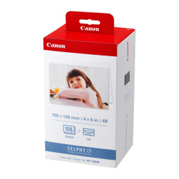 Canon KP-108IN  Fotopapierpakket  108 vellen  Inclusief inkt  10x15 cm  Wit/Rood